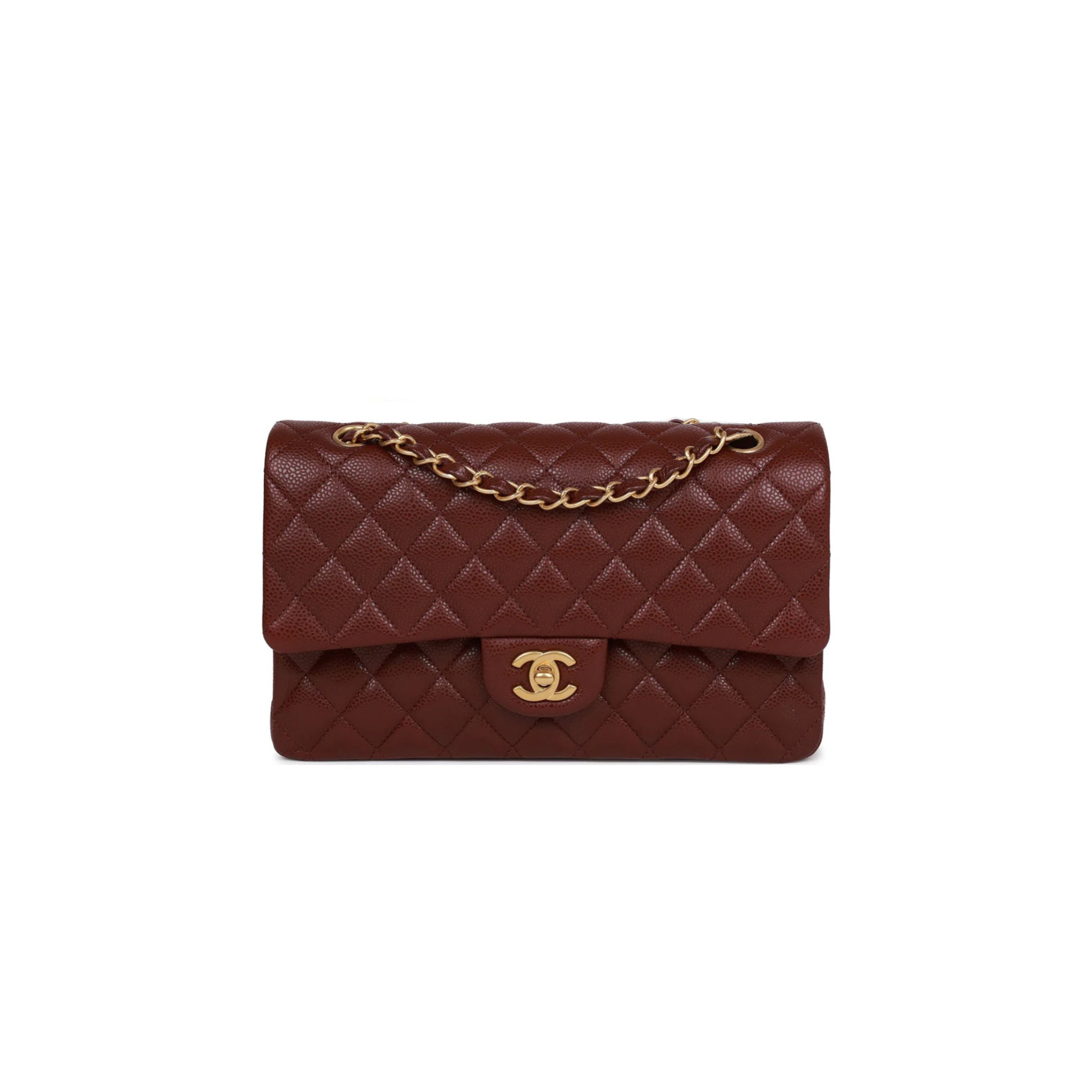 CHANEL MEDIUM CLASSIC DOUBLE FLAP GOLD HARDWARE A58600 (25.5*14*6.5cm)